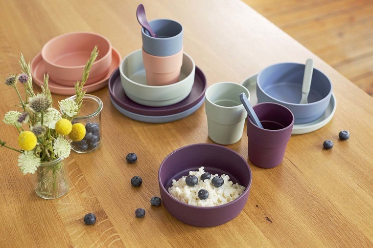 Lassig, Zestaw talerzy bambusowych Mint / Blueberry