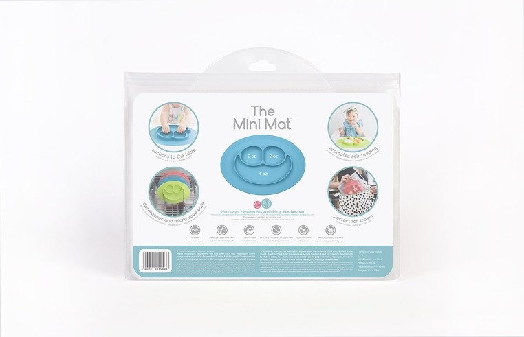 EZPZ, Silikonowy talerzyk z podkładką mały 2w1 Mini Mat biały EZPZ, Silikonowy talerzyk z podkładką mały 2w1 Mini Mat biały