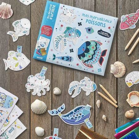 Auzou Zestaw artystyczny Brokatowe rybki