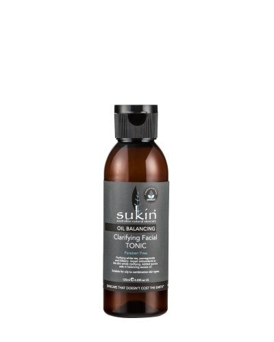 Sukin, OIL BALANCING Ściągający Tonik do twarzy z aktywnym węglem, 125ml