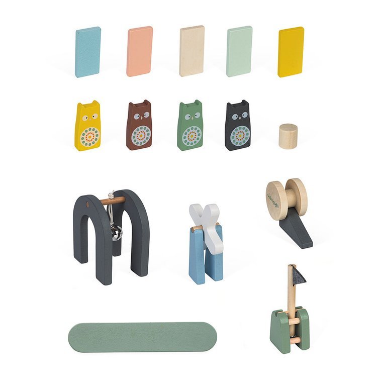 Janod, Drewniane domino Sweet Cocoon 100 elementów Janod, Drewniane domino Sweet Cocoon 100 elementów