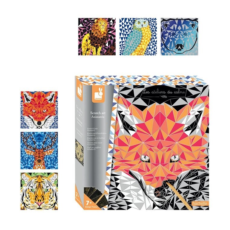 Janod, Zestaw kreatywny Do zdrapywania Animetrics