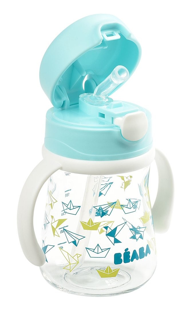 Beaba, Butelka-bidon tritanowa ze słomką 240 ml Light blue Beaba, Butelka-bidon tritanowa ze słomką 240 ml Light blue