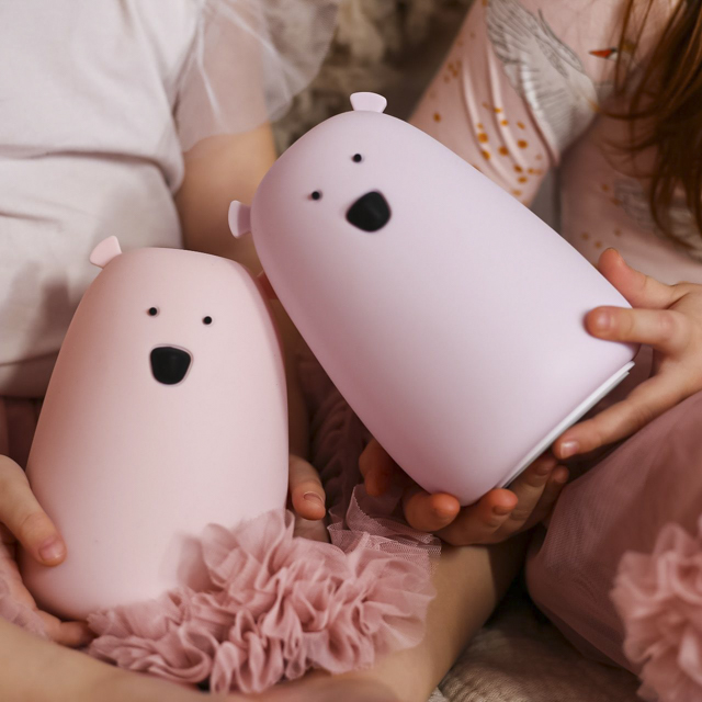 Rabbit&Friends, Lampka Silikonowa duży miś Lawenda