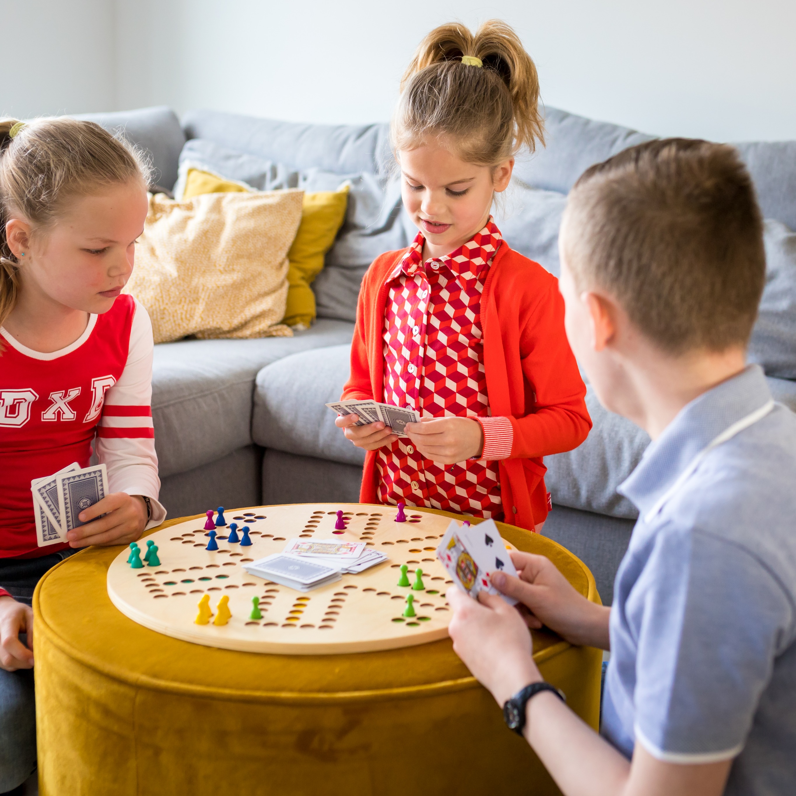 BS Toys, 2w1 drewniany Chińczyk z kartami / Gęś