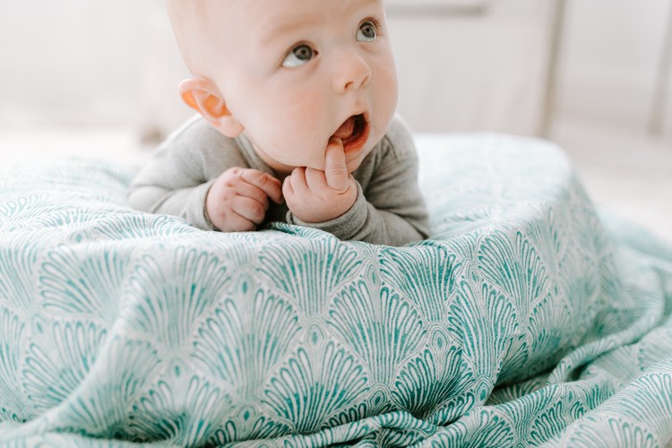 Aden & Anais, Otulacz muślinowy paisley - teal 4szt