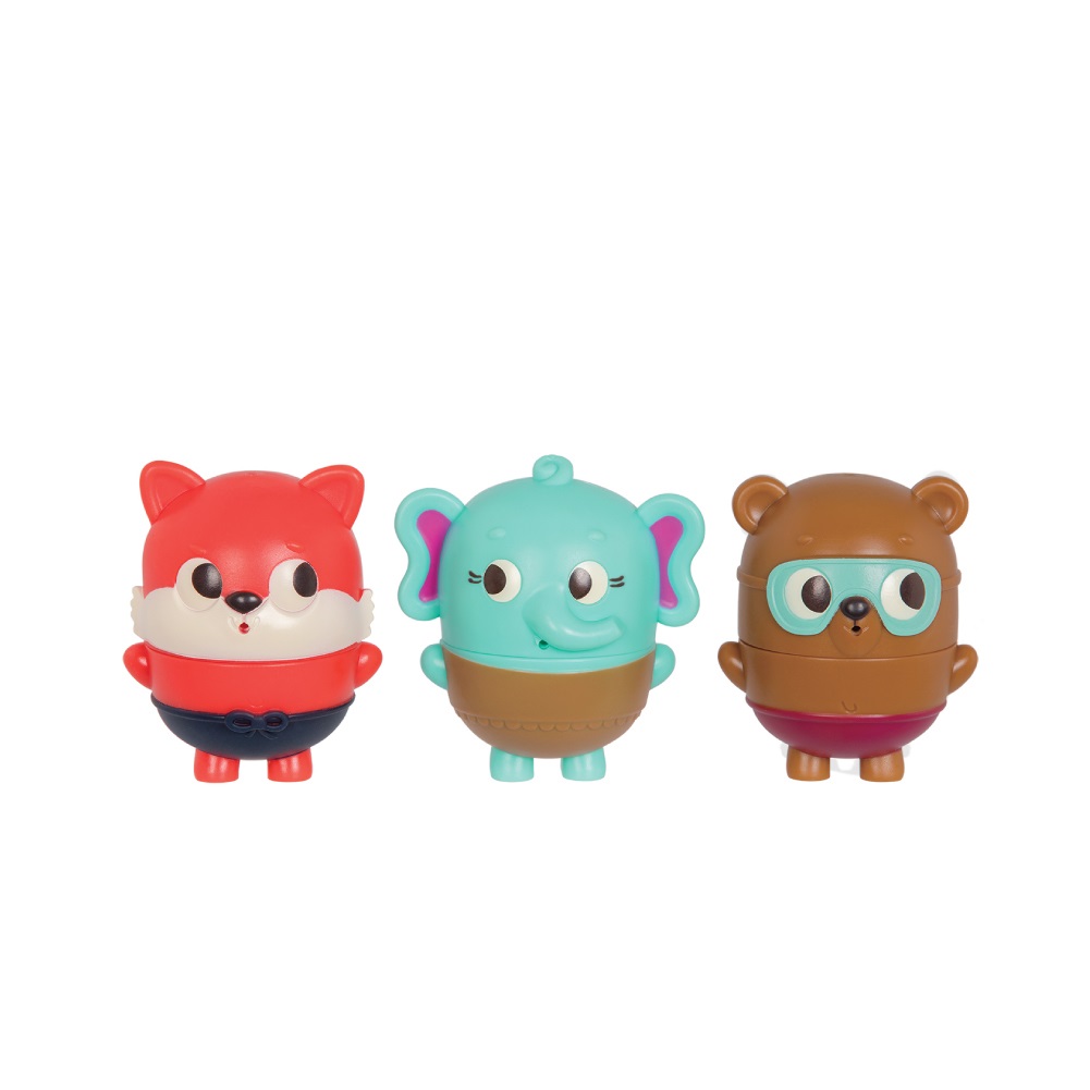 Btoys, Zestaw do kąpieli - trzy rozkręcane zwierzaki-sikawki zmieniające kolory - zestaw ze słonikiem Btoys, Zestaw do kąpieli - trzy rozkręcane zwierzaki-sikawki zmieniające kolory - zestaw ze słonikiem
