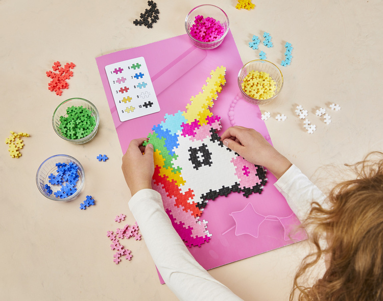 Plus-Plus Mini, Puzzle Po Numerach 250 Szt - Jednorożec Plus-Plus Mini, Puzzle Po Numerach 250 Szt - Jednorożec