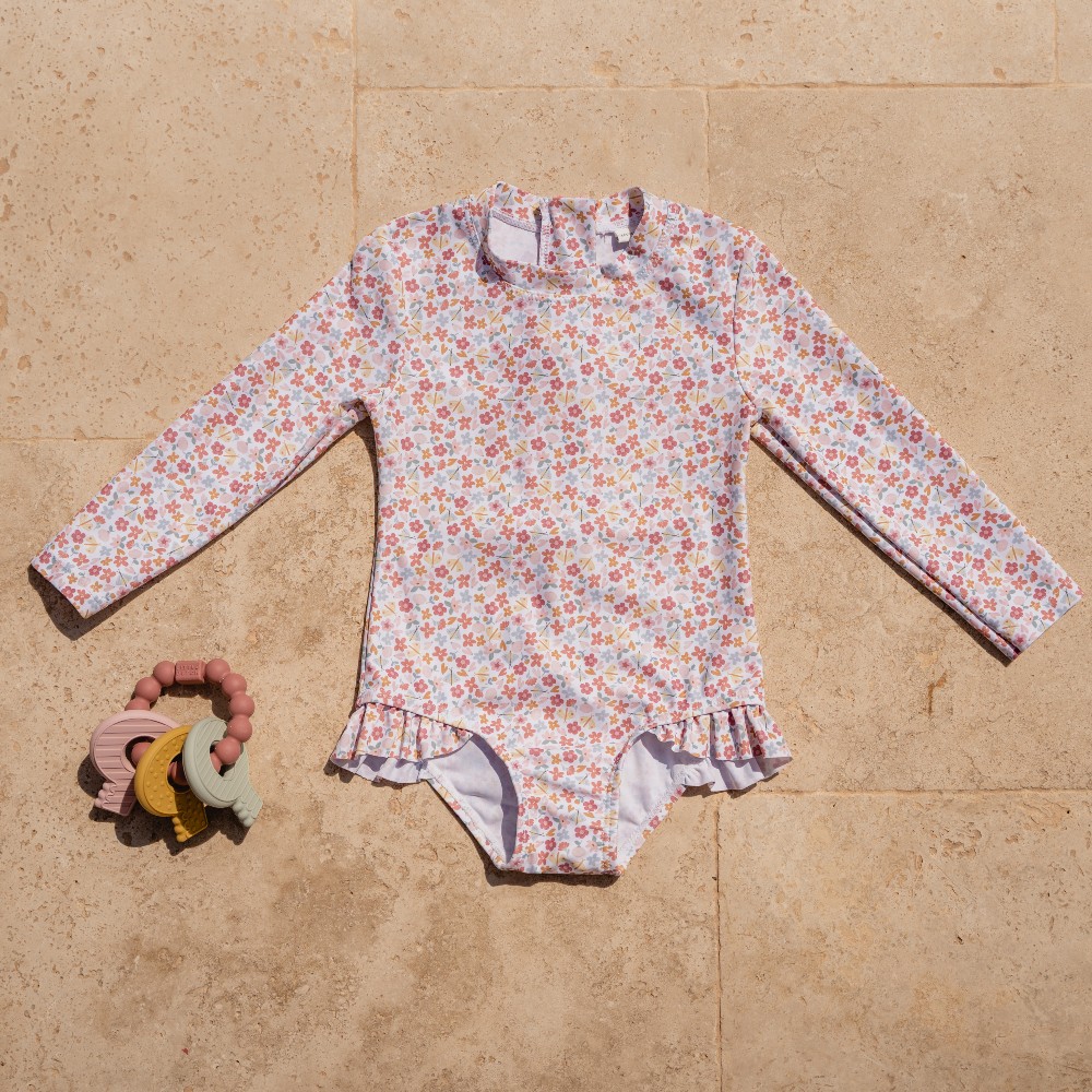 Little Dutch, Swimsuit z rękawami Multi color 98/104 Summer Flowers