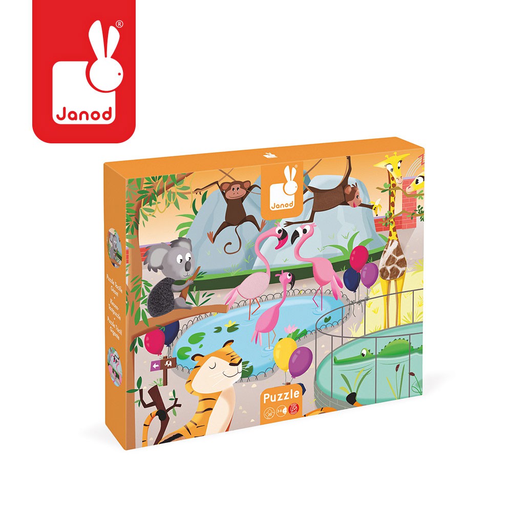 Janod, puzzle sensoryczne 20 elementów Wycieczka do zoo Janod, puzzle sensoryczne 20 elementów Wycieczka do zoo