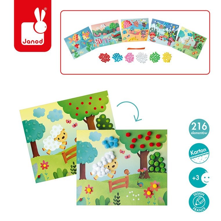 Janod, Zestaw kreatywny Pompony Na łonie natury