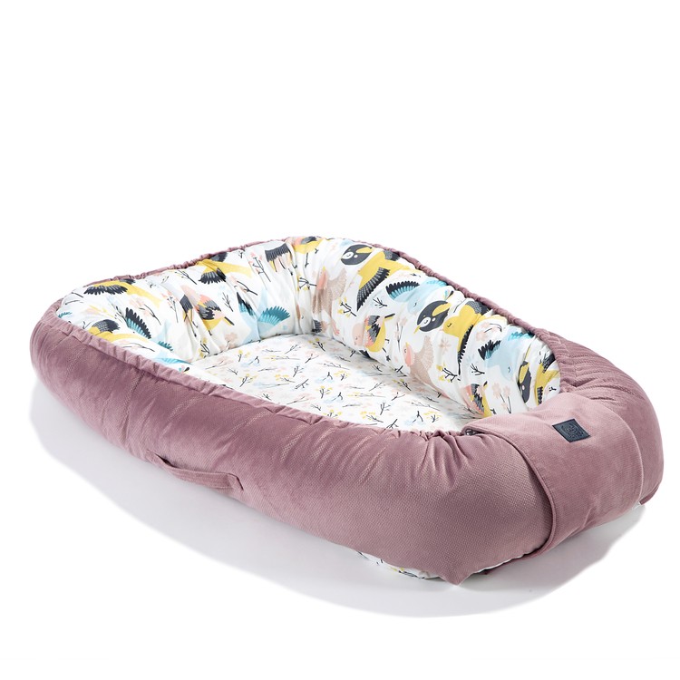La Millou, Velvet Collection - Baby Nest - Cute Birds - French Lawender La Millou, Velvet Collection - Baby Nest - Cute Birds - French Lawender