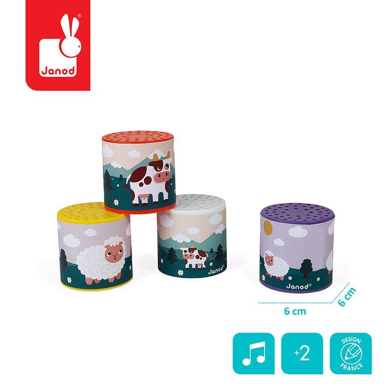 Janod, Pudełko dźwiękowe z odgłosami zwierząt Pocket 2+ Janod, Pudełko dźwiękowe z odgłosami zwierząt Pocket 2+