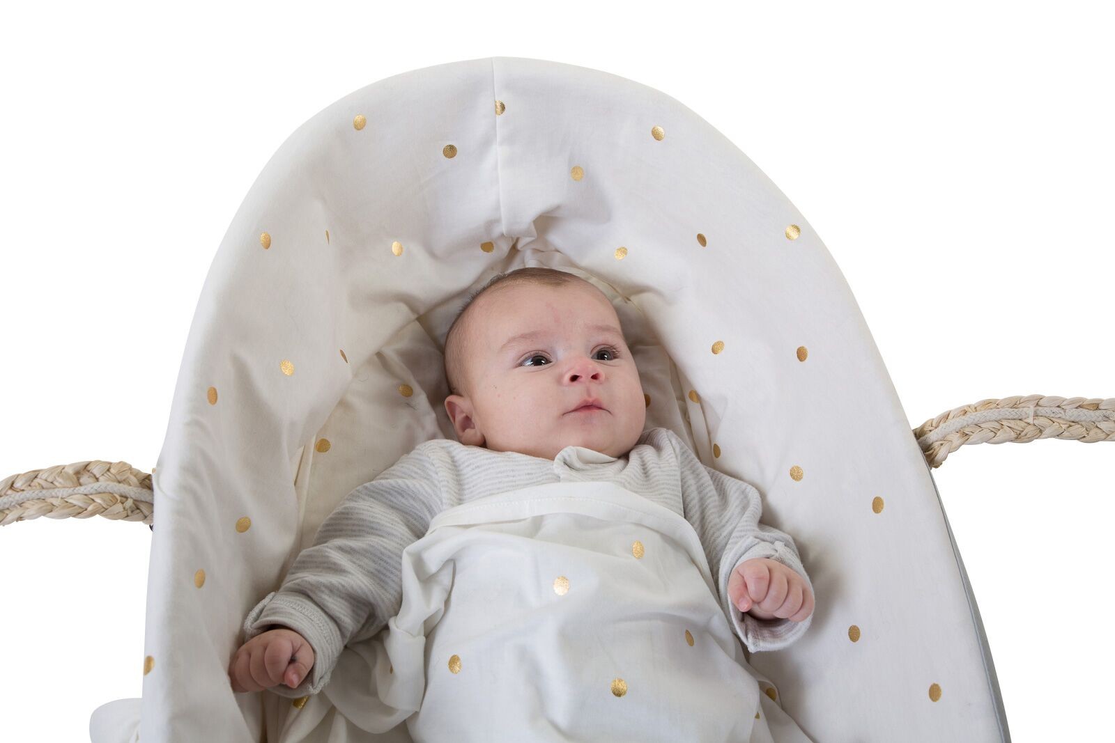 Childhome, Pokrowiec do kosza mojżeszowego Jersey Gold Dots
