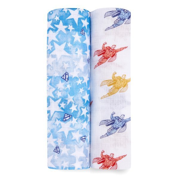 Aden & Anais, ESSENTIALS otulacz muślinowy 112cm x 112cm Superman 2szt