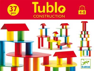 Djeco, drewniane klocki konstrukcyjne TUBLO 37 szt