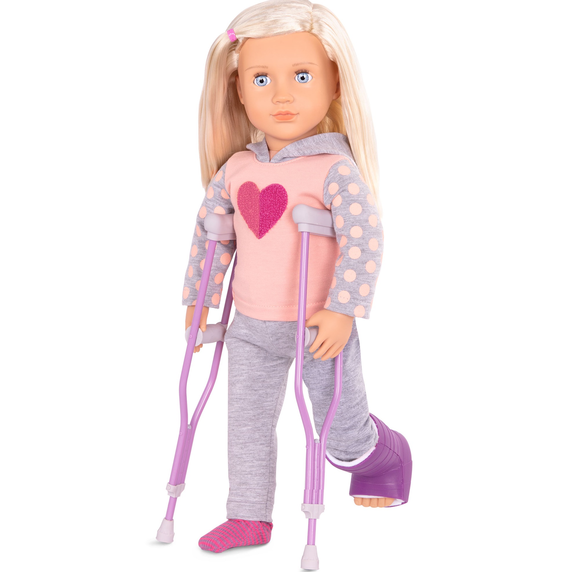 OurGeneration, Lalka MARTHA 46cm z kulami ortopedycznymi OurGeneration, Lalka MARTHA 46cm z kulami ortopedycznymi