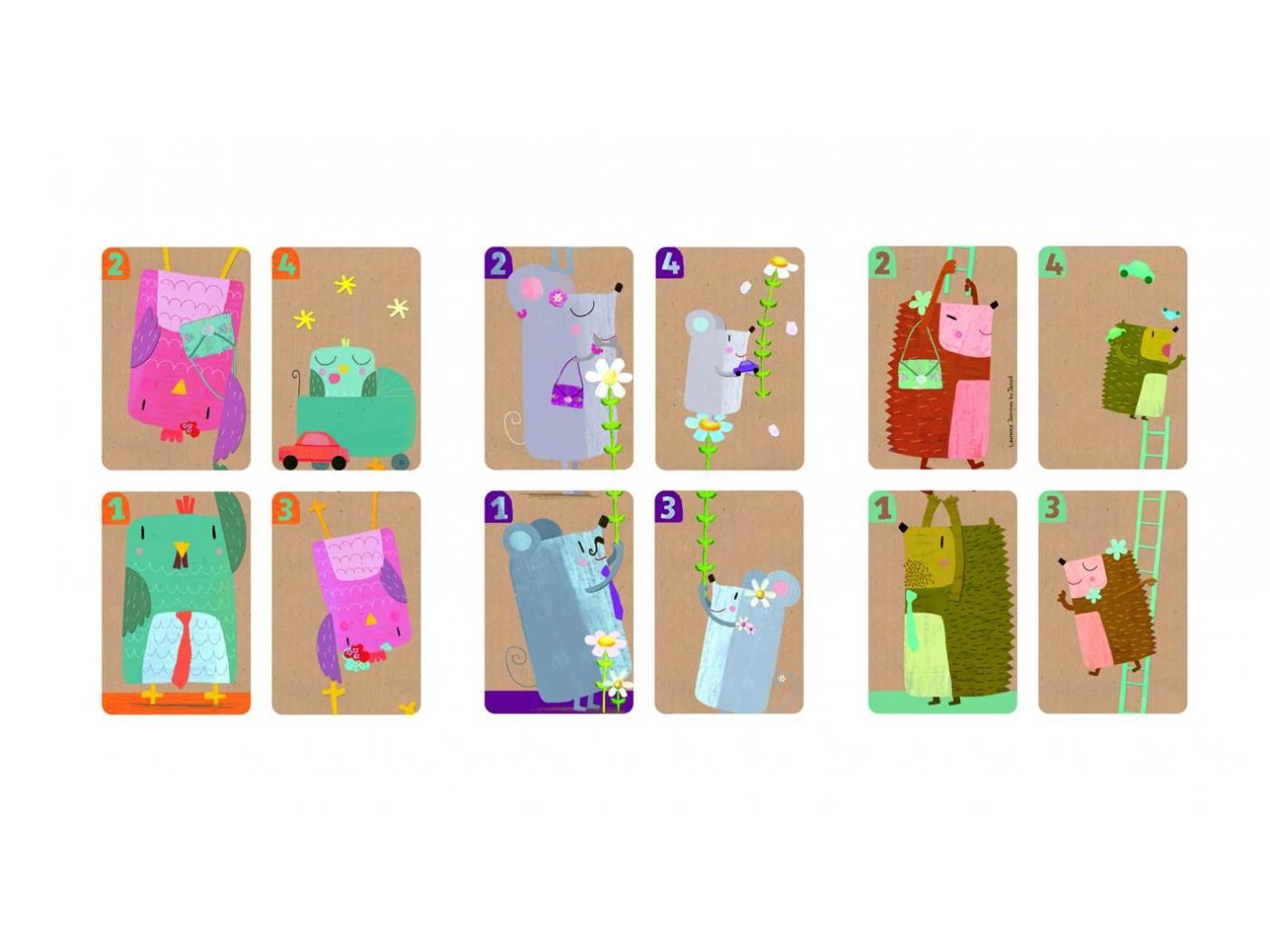 Janod, karty do gry rodziny zwierząt Janod, karty do gry rodziny zwierząt