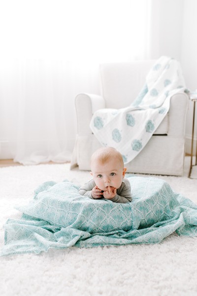 Aden & Anais, Otulacz muślinowy paisley - teal 4szt