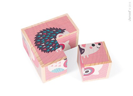 Janod, klocki drewniane Puzzle 6w1 Zwierzątka Janod, klocki drewniane Puzzle 6w1 Zwierzątka