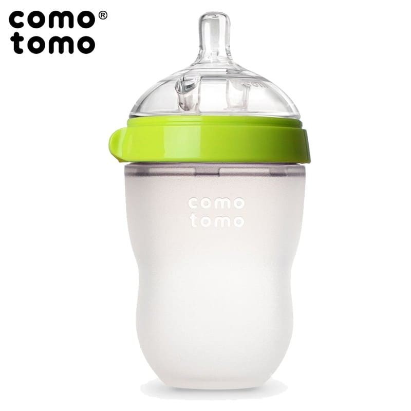 comotomo, antykolkowa butelka silikonowa MOM'S BREAST 250 ml Green BABY