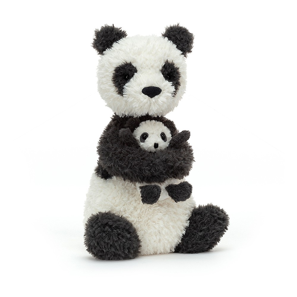 Jellycat, Huddles Panda z dzieckiem 24x10cm