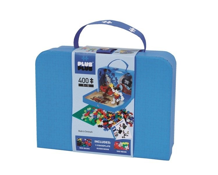 Plus-Plus, kartonowa walizka Mini 400 (300Basic+100Neon+płytka+książeczka) Plus-Plus, kartonowa walizka Mini 400 (300Basic+100Neon+płytka+książeczka)
