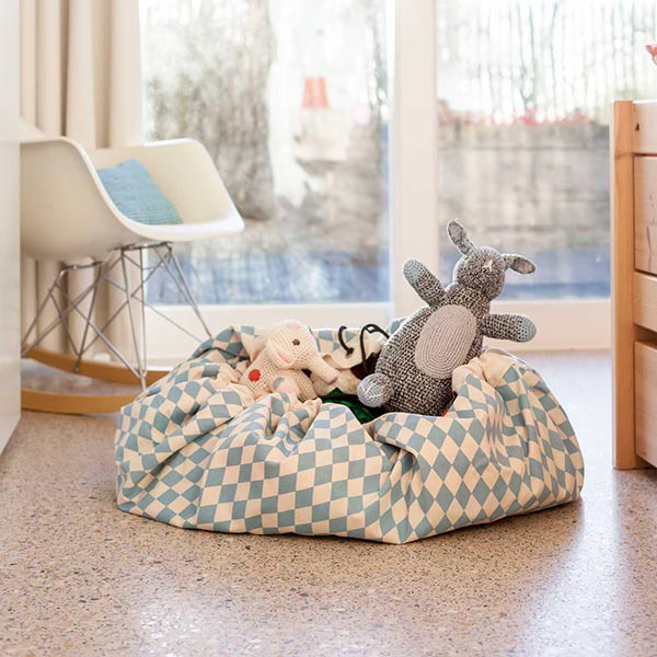 Worek na zabawki i klocki Niebieskie Romby