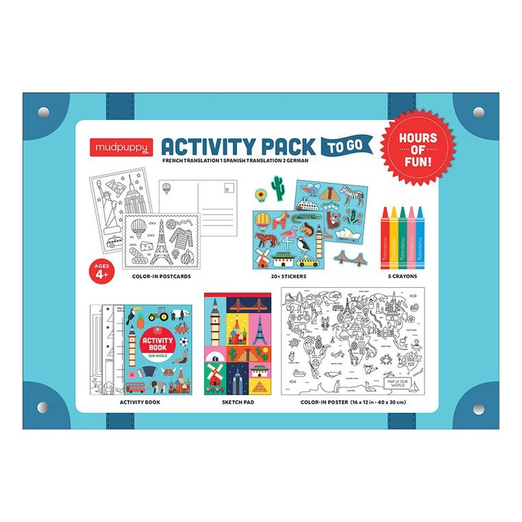 Mudpuppy, Zestaw kreatywny Naklejki, Malowanki, Łamigłówki z 5 kredkami Nasz świat 4+ Mudpuppy, Zestaw kreatywny Naklejki, Malowanki, Łamigłówki z 5 kredkami Nasz świat 4+
