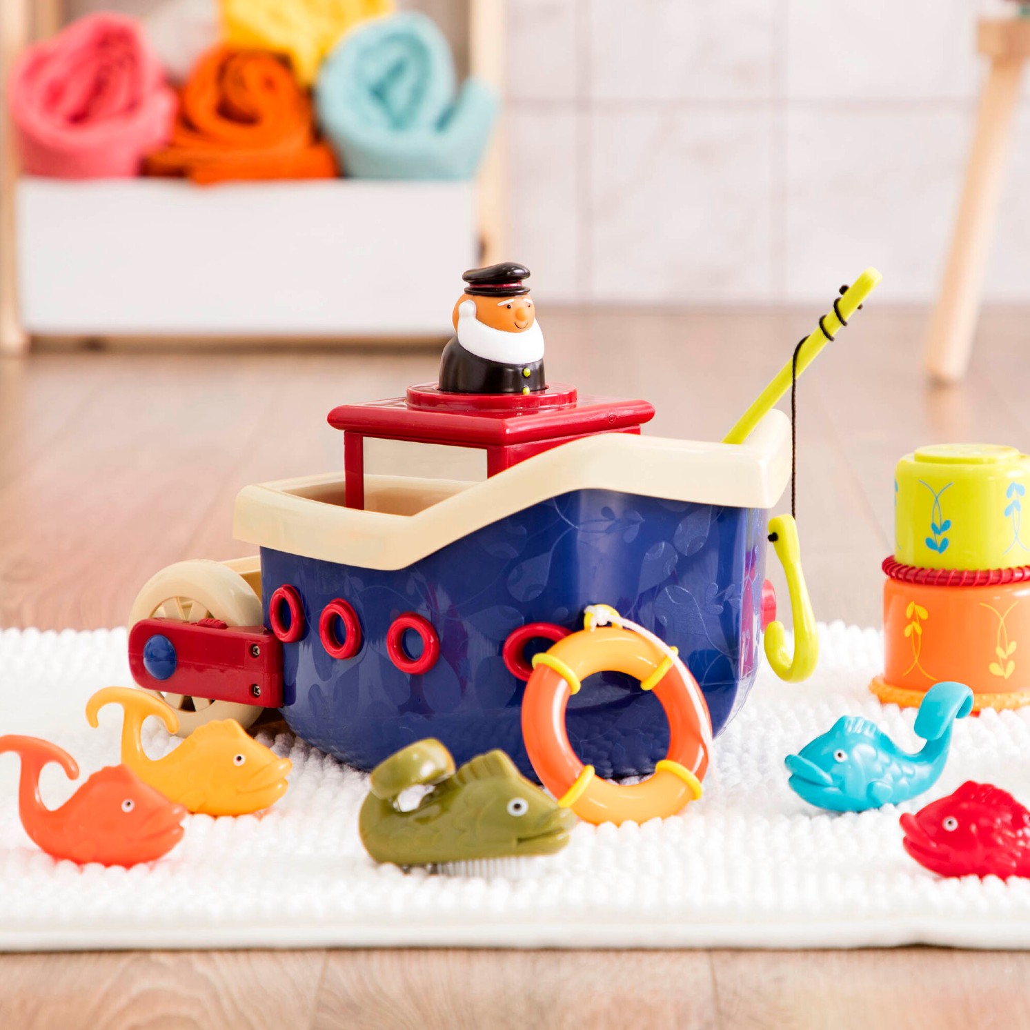 Btoys, zestaw do kąpieli  duży statek z akcesoriami