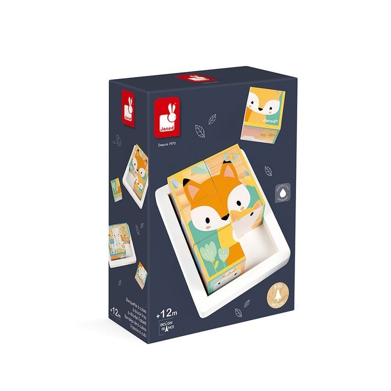 Janod, Klocki drewniane 6 elementów puzzle Pure 6 elementów Janod, Klocki drewniane 6 elementów puzzle Pure 6 elementów