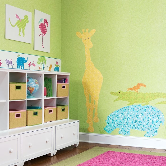 RoomMates, naklejki wielokrotnego użytku - Egzotyczne zwierzęta (kolorowe)