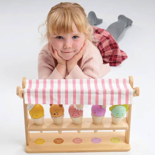 Tender Leaf Toys, Mini lodziarnia z lodami w rożkach