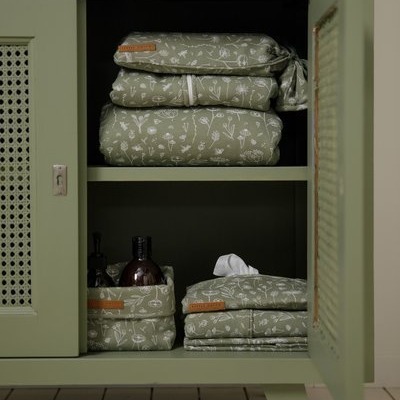 Little Dutch, Lekki śpiworek bawełniany 90 cm Wild Flowers Oliwka