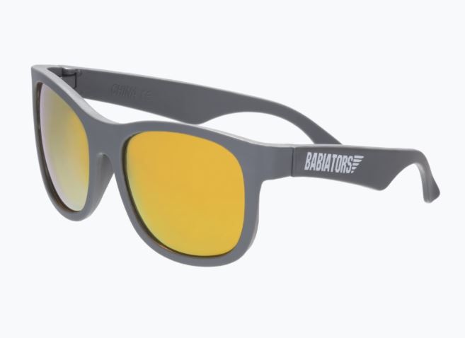 Babiators, Okulary przeciwsłoneczne dla dzieci Galactic Gray with Orange Mirrored Lenses (The Islander) 0-2