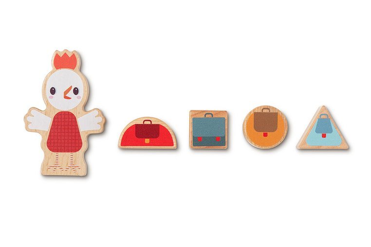 Lilliputiens, Drewniany autobus - sorter z 4 kurczaczkami Kokoszka Paulette 12 m+