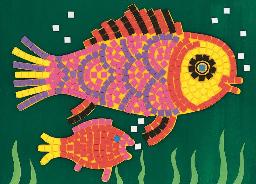 Djeco, zestaw mozaiek RYBY Djeco, zestaw mozaiek RYBY