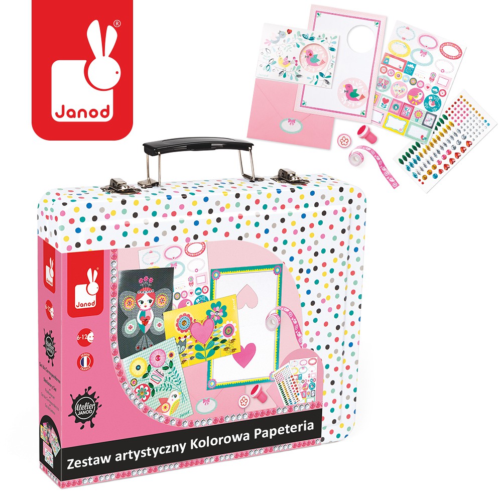 Janod, zestaw artystyczny Kolorowa Papeteria,