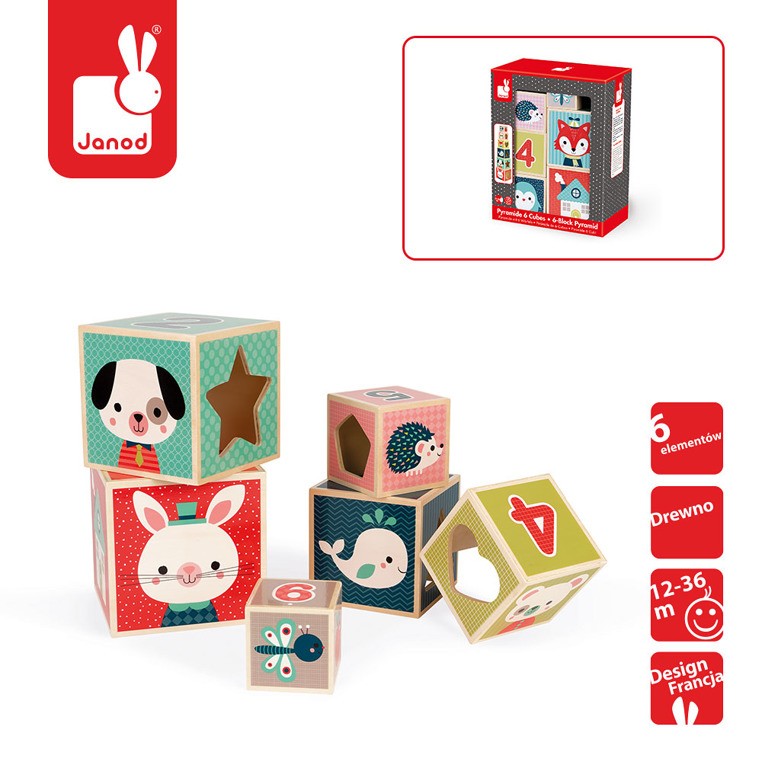 Janod, Piramida wieża drewniana Baby Forest Janod, Piramida wieża drewniana Baby Forest