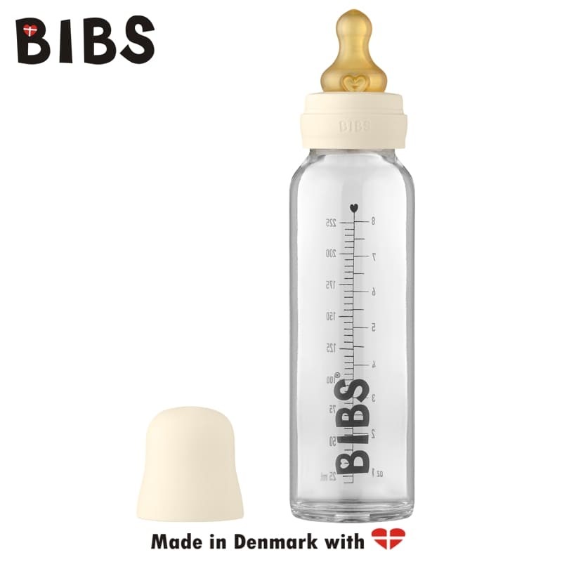 Bibs - Antykolkowa Butelka Szklana dla Niemowląt 225 ml Ivory