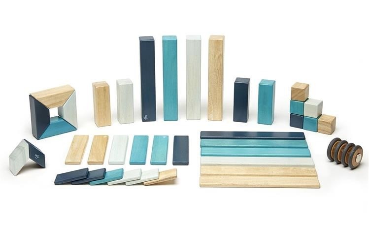 Tegu, Drewniane klocki magnetyczne CLASSICS zestaw 42szt Blues