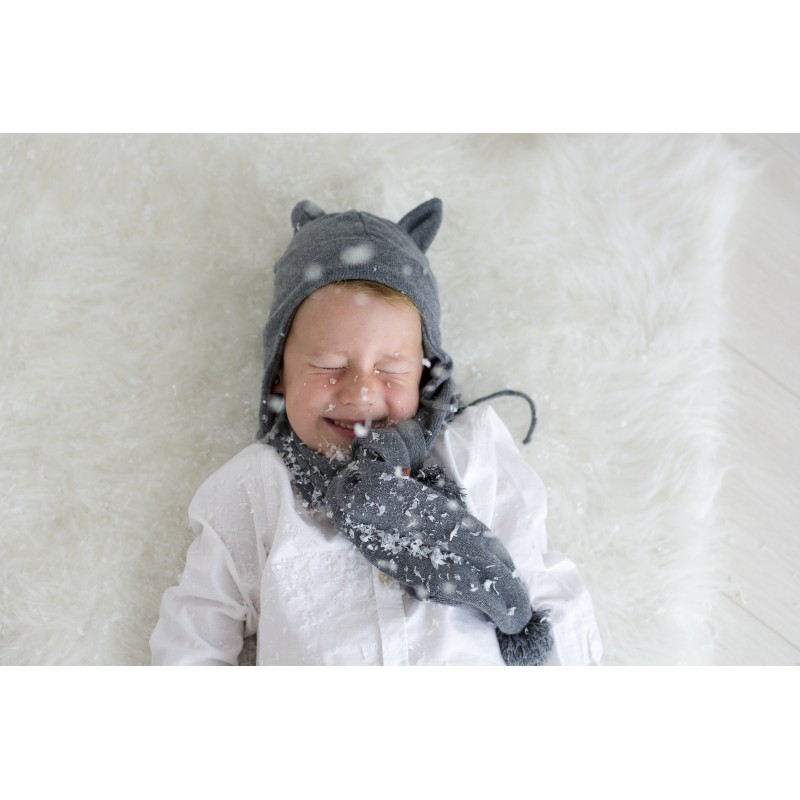 Effii, Czapka kaszmirowa z uszkami L grafitowa