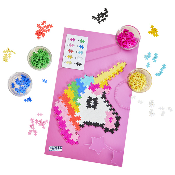 Plus-Plus Mini, Puzzle Po Numerach 250 Szt - Jednorożec Plus-Plus Mini, Puzzle Po Numerach 250 Szt - Jednorożec