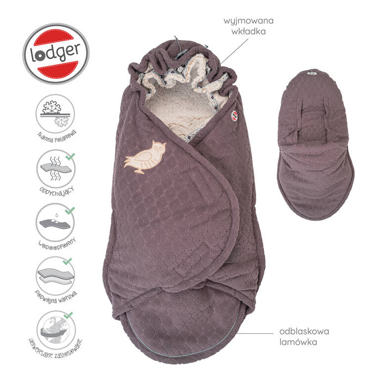 Lodger Polarowy Zimowy Śpiworek Do Wózka Wrzosowy Fleece Mauve Lodger Polarowy Zimowy Śpiworek Do Wózka Wrzosowy Fleece Mauve