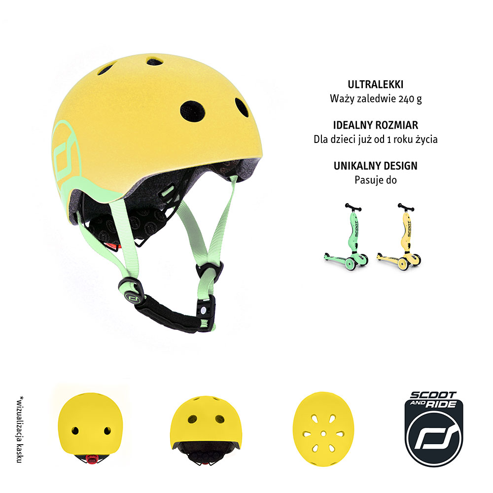 Scootandride, Kask XXS-S dla dzieci 1-5 lat Lemon Scootandride, Kask XXS-S dla dzieci 1-5 lat Lemon