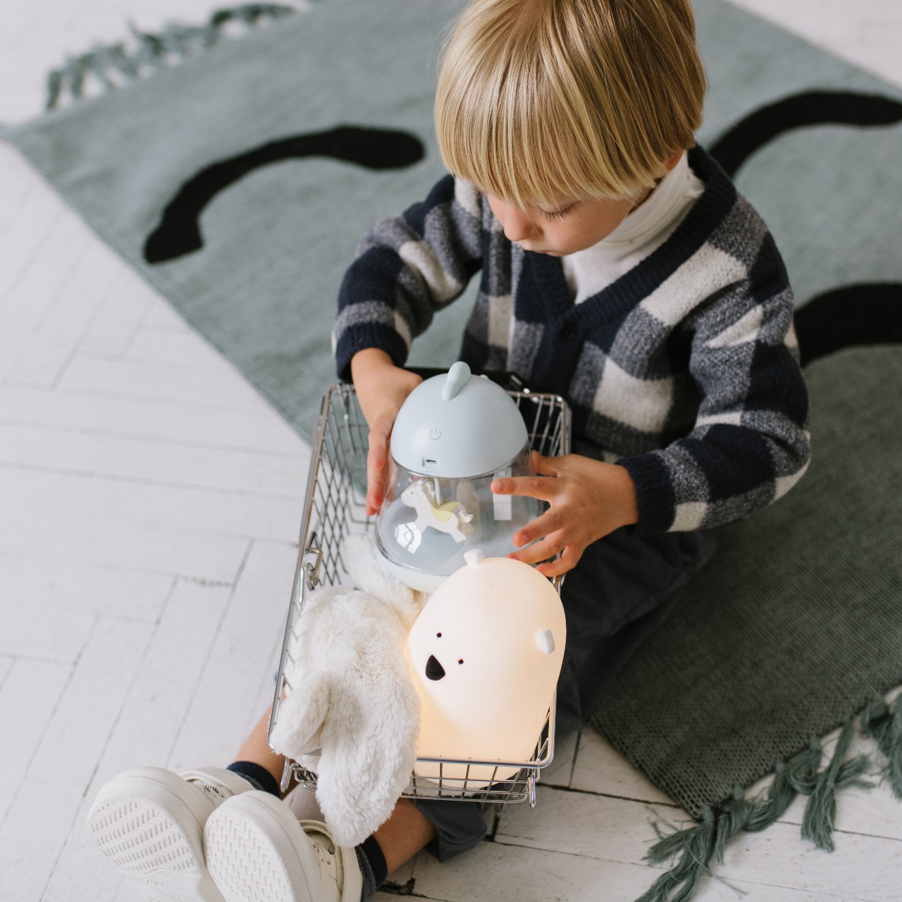 Rabbit&Friends, Lampka miś biała z pilotem Rabbit&Friends, Lampka miś biała z pilotem