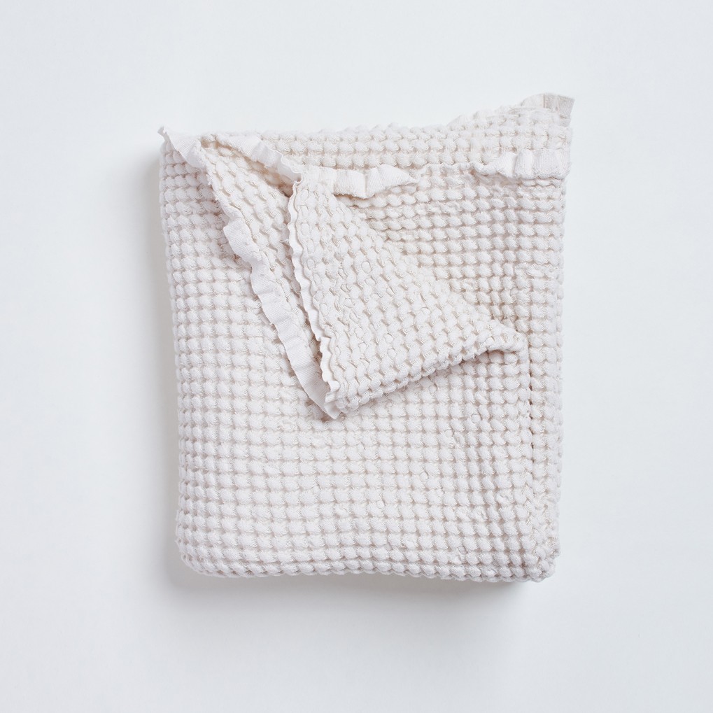 Bimbla, Wafelkowy kocyk lniany Bohem - ecru Bimbla, Wafelkowy kocyk lniany Bohem - ecru