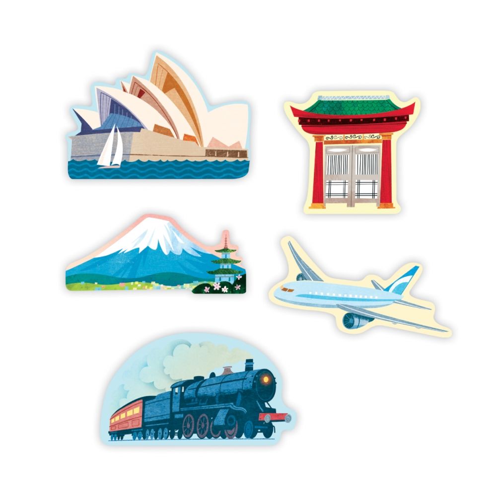 MUDPUPPY Drewniane magnesy – Dookoła świata MUDPUPPY Drewniane magnesy – Dookoła świata