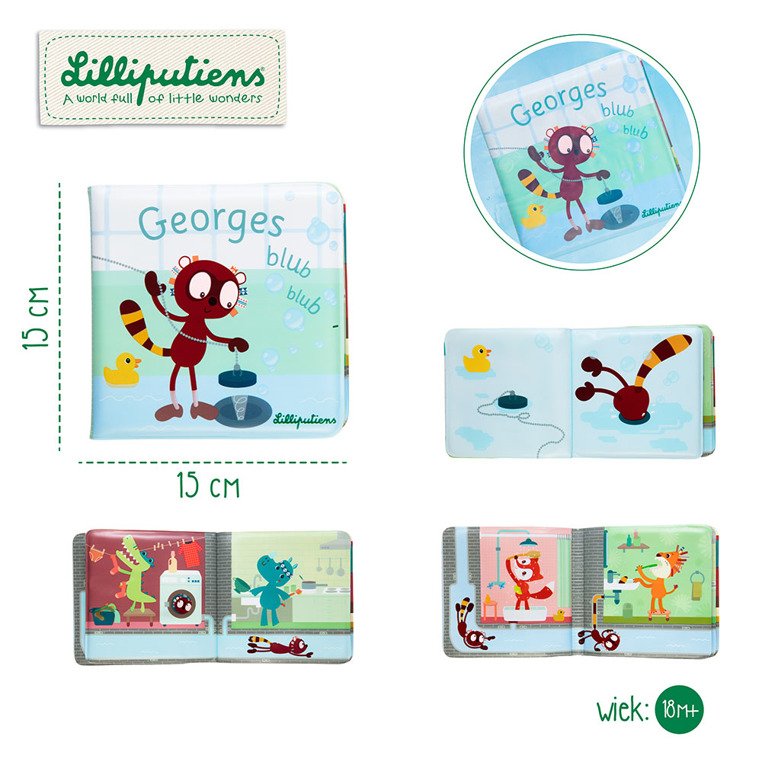 Lilliputiens, Książeczka do kąpieli Lemur George 18 m+