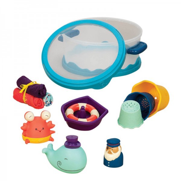 Btoys, wee B. Splashy - Zestaw dla niemowląt - NIEBIESKI - do kąpieli